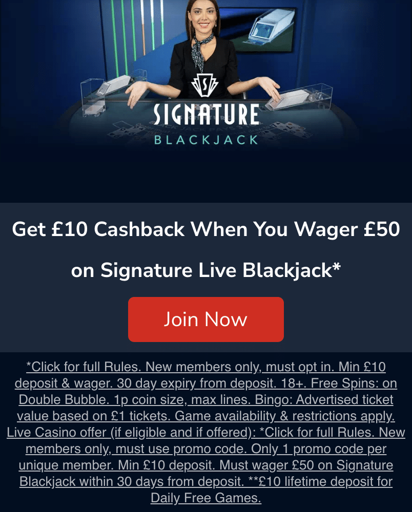 Virgin games signature blackjack