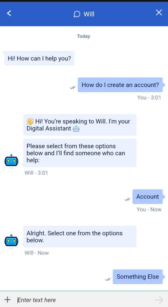 William Hill customer service & chatbot