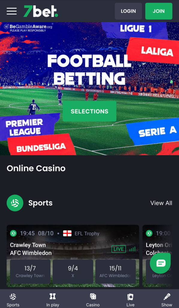 7Bet football betting