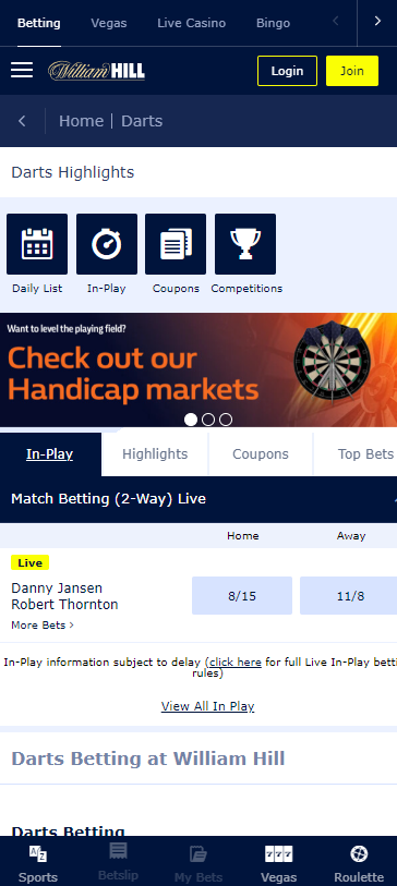 William hill darts