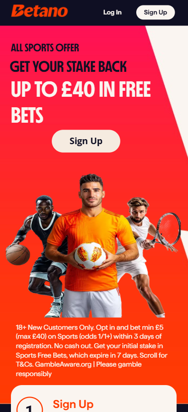 Betano new sports offer