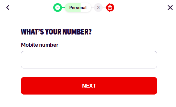 Bally Casino UK sign up process - number phone