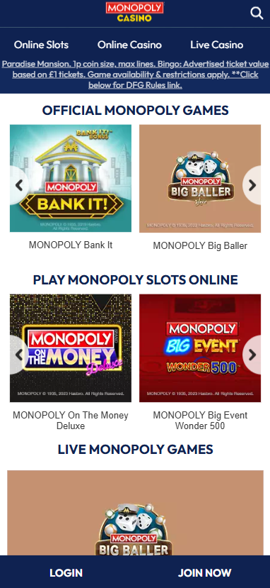 Monopoly casino games